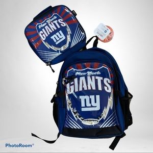 NFL NY GIANTS COMBO BACKPACK AND COOLER LUNCH BAG